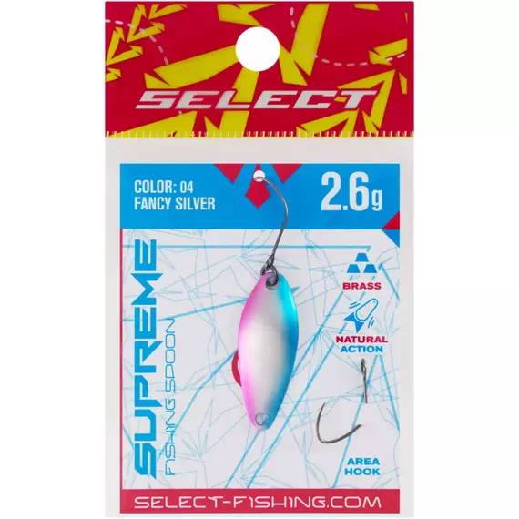 Блешня Select Supreme 2.6g 30mm #04 Fancy Silver, Вага блешні: 2.6, Колір блешні: #04 Fancy Silver, фото , изображение 2